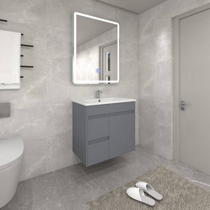 PF750L/R-WH-CAB PVC Vanity With Stone Top 29-1/2"*18-1/8"*21-1/2"