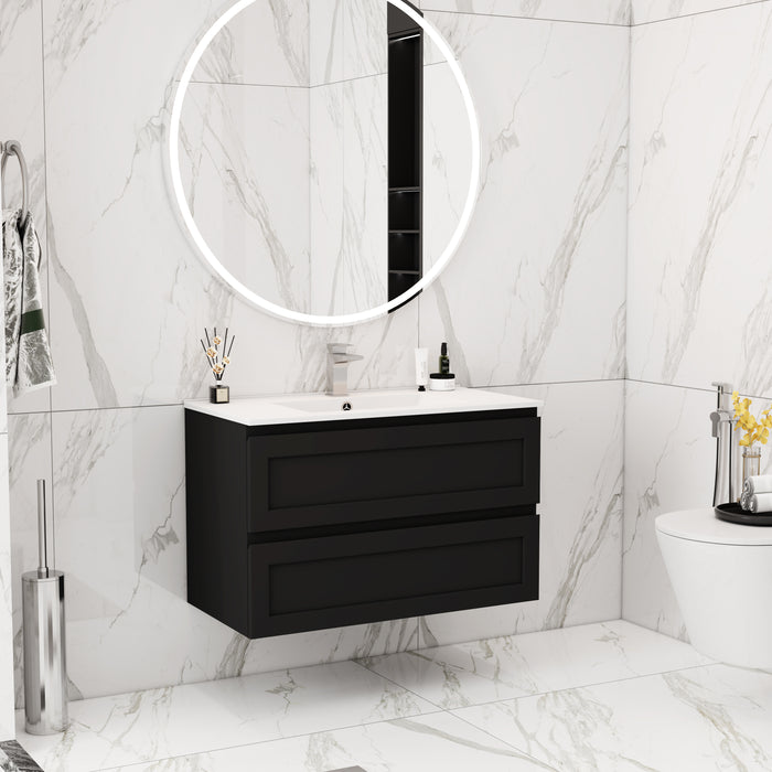 FMB900-WH PVC Bathroom Vanity With Stone Top 35’‘*18’‘*22’‘