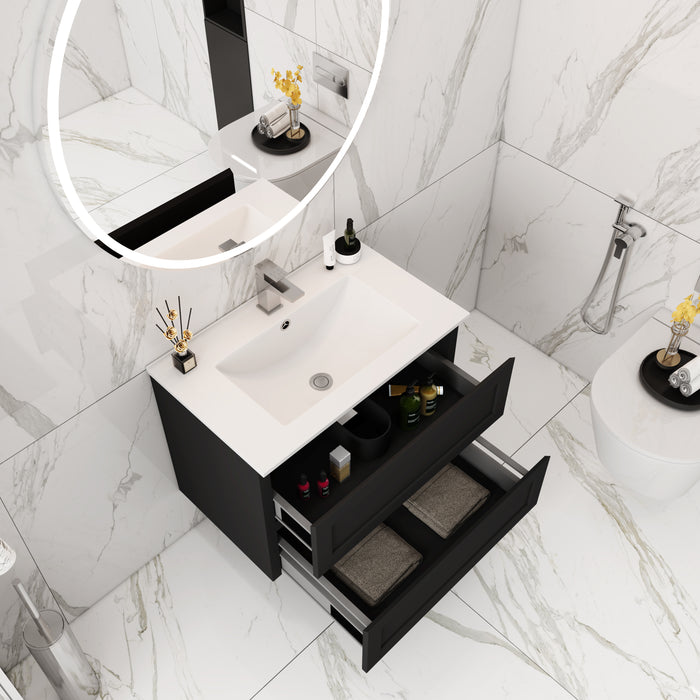 FMB750-WH PVC Bathroom Vanity With Stone Top 29-1/8’‘*18’‘*22’‘