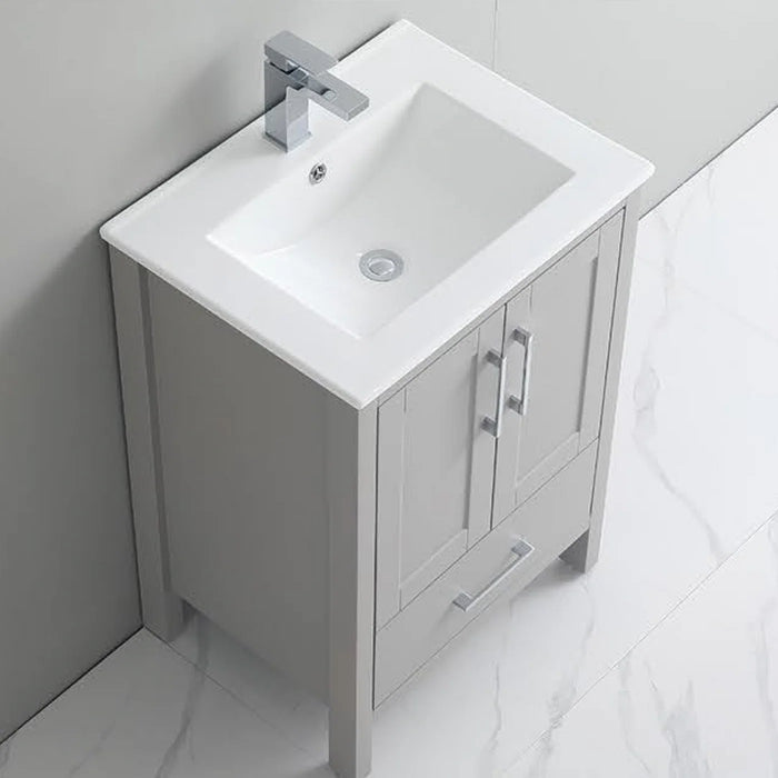 P1801-24 PVC Bathroom Vanity With Ceramic Top and Legs 24‘’*18‘’*33.5‘’