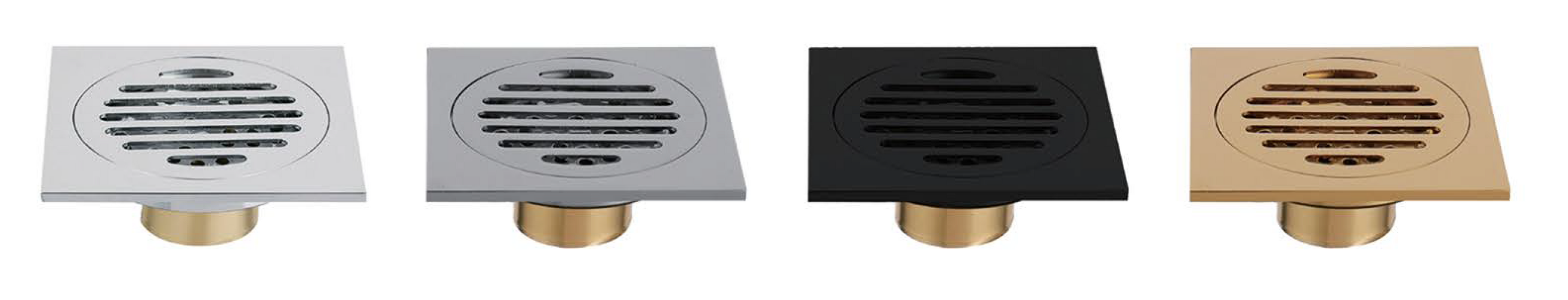 F8100 Floor Drain, 4''Thickened Square Floor Drain, Removable Hair Catcher Cover Grate Parts Shower Drain with Sewer Gas Preventer for Kitchen Balcony Garage