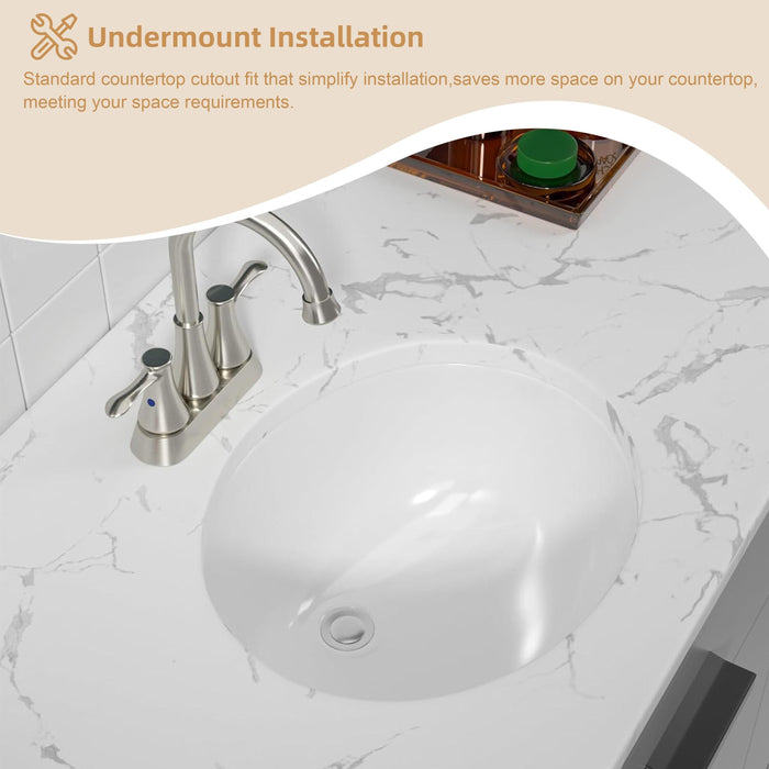 20 Inch Undermount Ceramic Rough Bathroom Sink KDK-B04