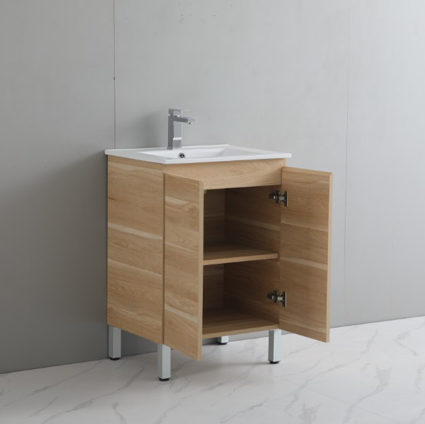 PVC Bathroom Vanity With Ceramic Top and Legs 23.6"x18"x34.6"