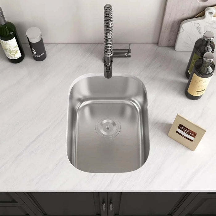 1816 Kitchen Sink Faucet, Stainless Steel Single Bowl Kitchen Sink 18Gauge