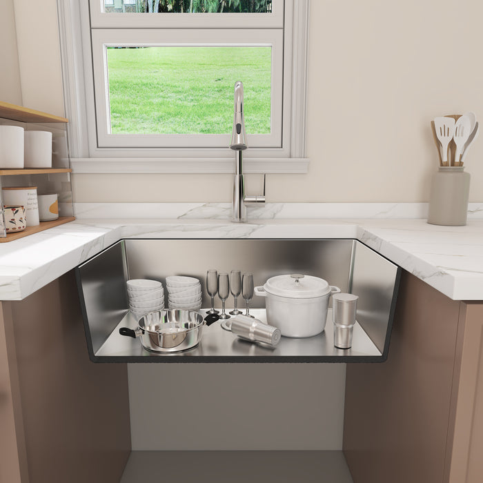 KDK 3219WS Stainless Steel Workstation Single Bowl Kitchen Sink, 32‘’*19-1/2‘’*10‘’