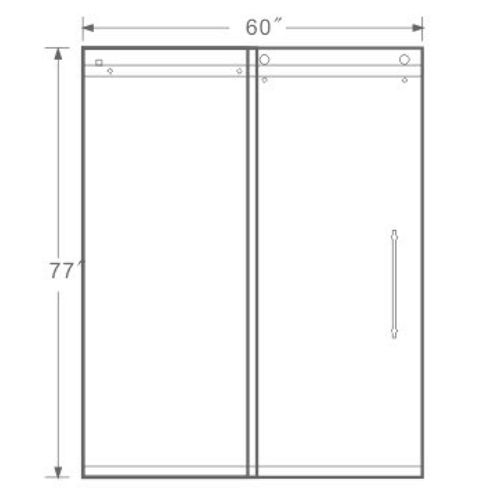 PF-100-6077 Double Sliding Door Frameless Shower Door