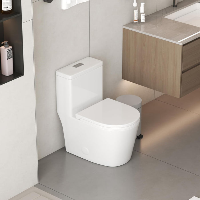 24 Inch One-piece toilet Siphon Flush Dual Flush 1.1/1.6 GPF 24*14-3/4*28-3/4 KDK-A14