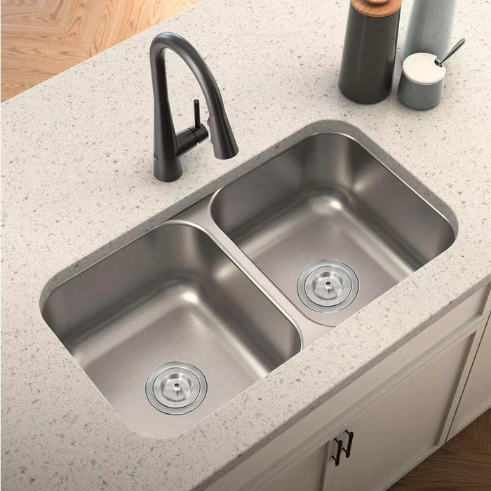 32 Inch Undermount Double Bowl Stainless Steel Kitchen Sink 32-1/4*18-1/2*9 KDK-8247