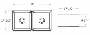 B40D Ceramic Farmhouse Kitchen Sink Double Bowl Reversible Apron Front Sink