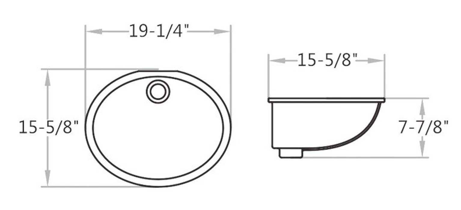 B05 Ceramic Rectangular Undermount Bathroom Sink