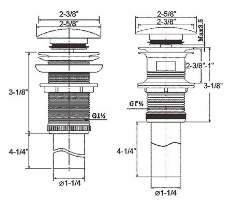 D011W Pop Up Basin Drain