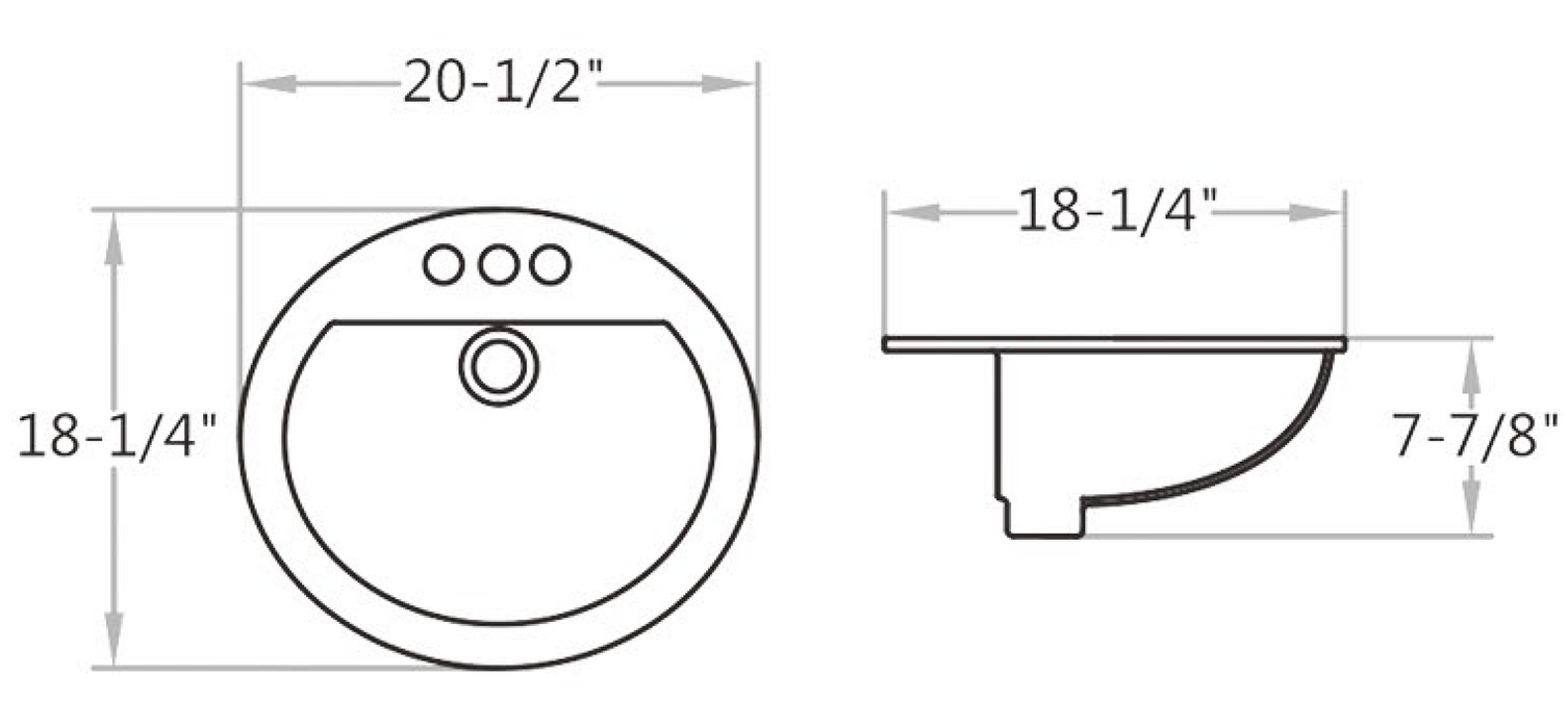 B19S(T)3 Holes Ceramic Rectangular Undermount Bathroom Sink