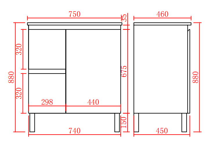PVC Bathroom Vanity With Ceramic Top 29.5"x18"x34.6"