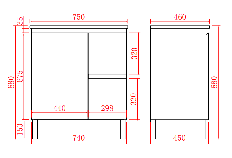 PVC Bathroom Vanity With Ceramic Top 29.5"x18"x34.6"