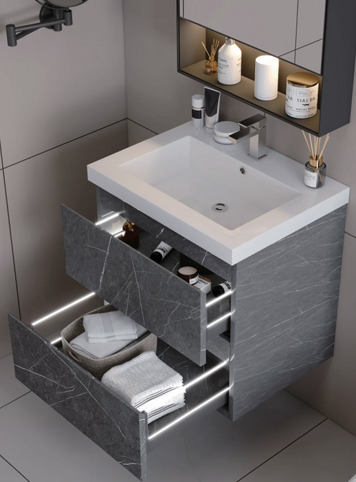 AeroVanity Wall Mounted Bathroom Vanity – PVC Floating Cabinet with Drawer Storage UMW-CG600/750/900/1200/1500/1800