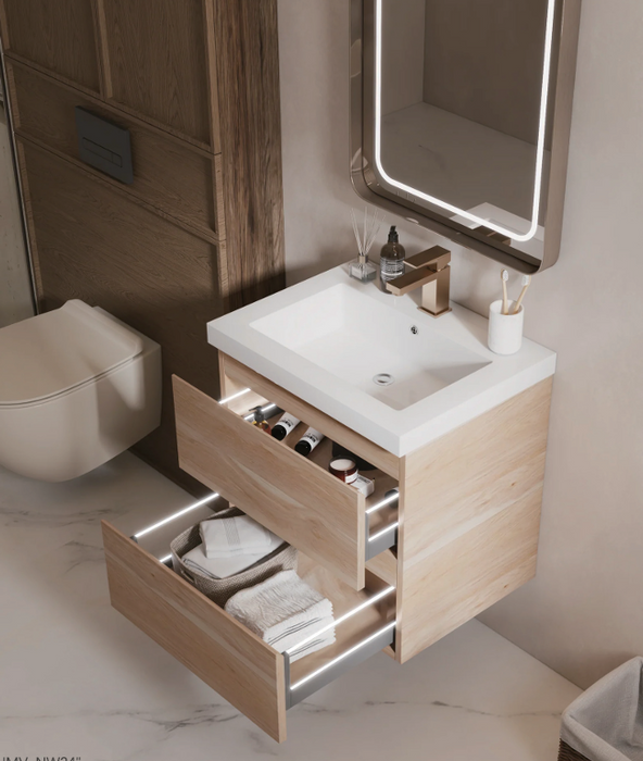 NexaCore Compact Floating Bathroom Vanity – PVC Wall Mounted Cabinet UMW-NW600/700/900/