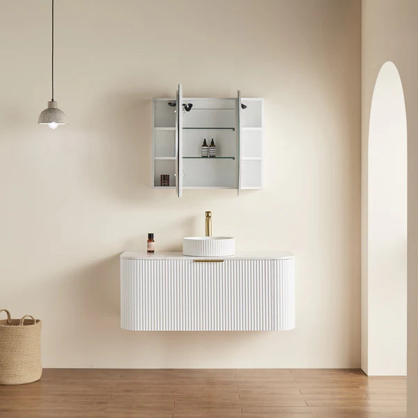 Lumero LED Mirror Shaving Cabinet – Dimmable 6000K Light, Soft-Close, Matte Black / White, 1200/1500mm Losv1200*750*155/1500*800*155