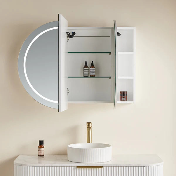 Lumero LED Mirror Shaving Cabinet – Dimmable 6000K Light, Soft-Close, Matte Black / White, 1200/1500mm Losv1200*750*155/1500*800*155