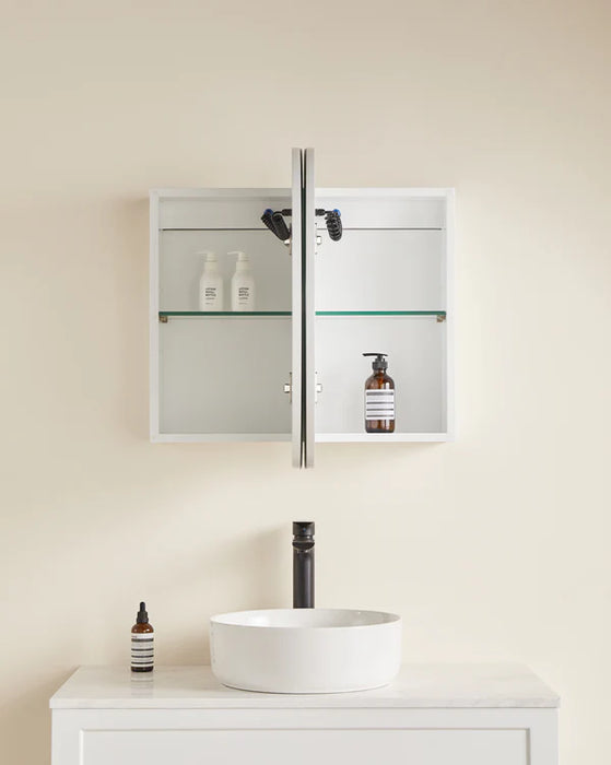 Lumero LED Mirror Shaving Cabinet – Dimmable 6000K Light, Soft-Close, Matte Black / White LOSV9060 900*600*155mm