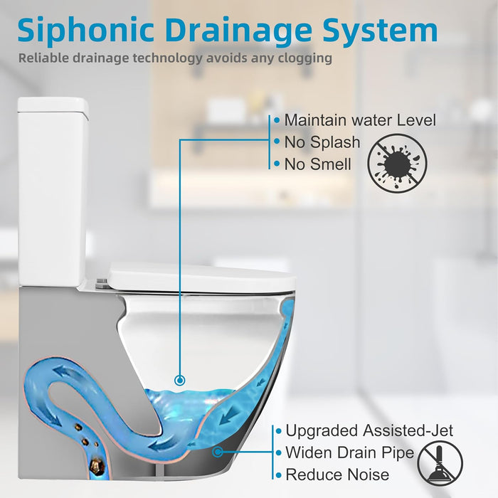 28 Inch Siphonic one-piece toilet 4.8 Litre 28*17-3/4*28-1/2 KDK-A01