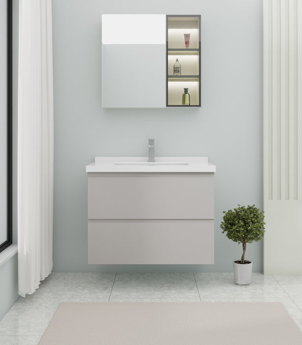 UMV-LG31 PVC Floating Bathroom Vanity With Stone Top 31’‘*19.5’‘*20’‘