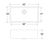 32'' Black Undermount Single Bowl Stainless Steel Kitchen Sink 32*19*10 KDK-3219SG