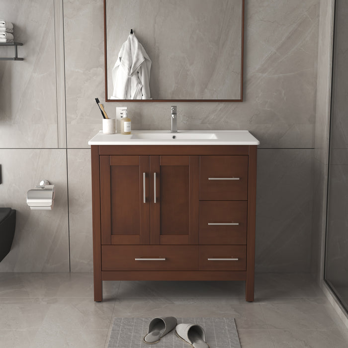 V2201-LD/RD 36 42 Solid Wood Vanity