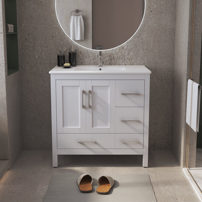 V2201-LD/RD 36 42 Solid Wood Vanity