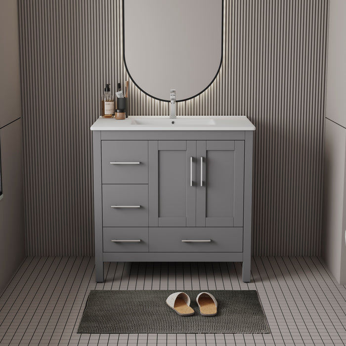 V2201-LD/RD 36 42 Solid Wood Vanity