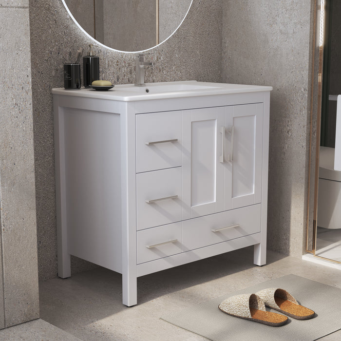 V2201-LD/RD 36 42 Solid Wood Vanity