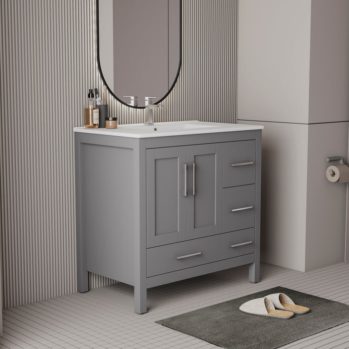 V2201-LD/RD 36 42 Solid Wood Vanity
