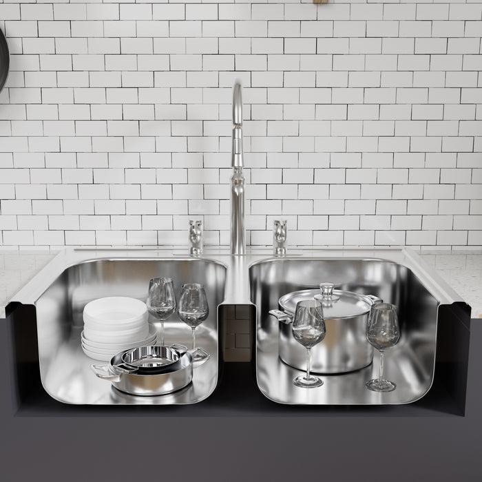 3322T Kitchen Sink Drop In Double Bowl 33" x 22"x8''