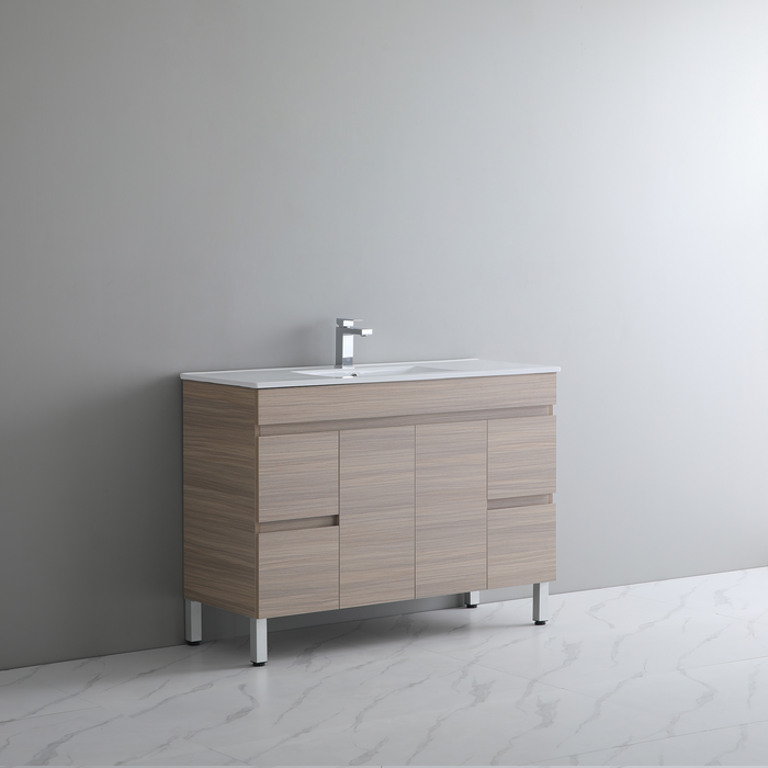 PVC Bathroom Vanity With Ceramic Top and Legs 46-3/4"*18-1/8"*34-5/8"