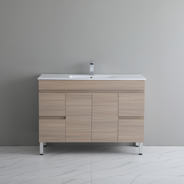 PVC Bathroom Vanity With Ceramic Top and Legs 46-3/4"*18-1/8"*34-5/8"