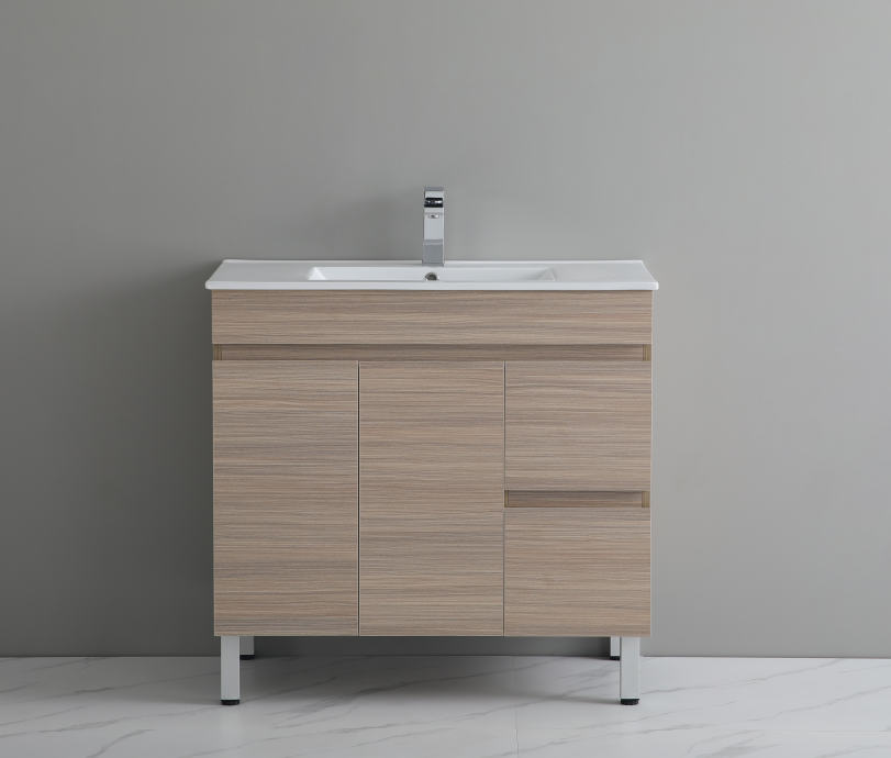 36 Inch PVC Bathroom Vanity With Ceramic Top and Legs 35.5*18*34.6 NW36L/R-LG