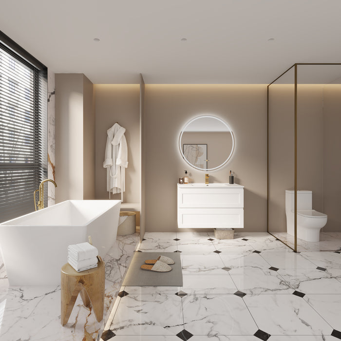 RWT36-1 LED Backlit Mirror ON/OFF+3CCT+Anti-Fog 36‘’*36‘’