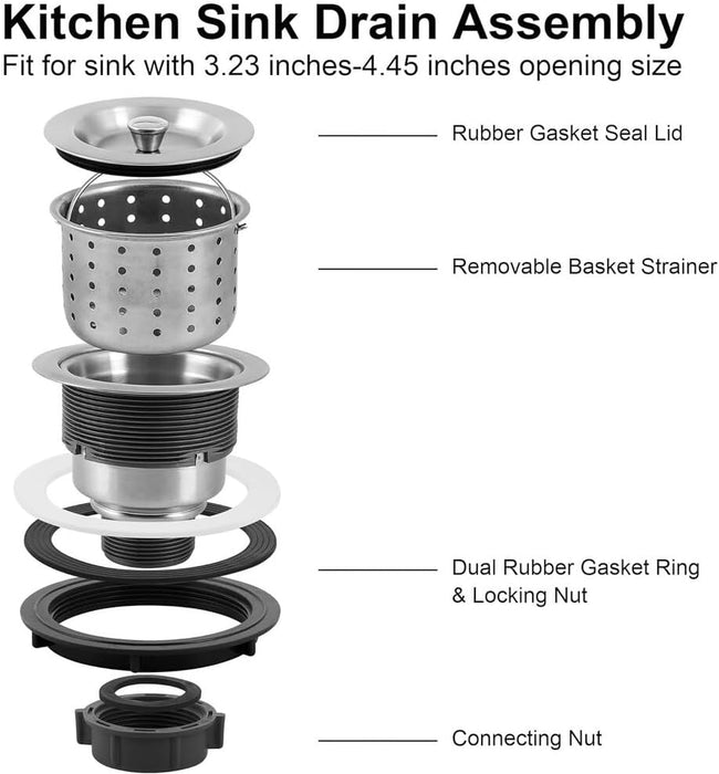 Silver/Black/Gold Stainless Steel Basket Strainer for Kitchen Sink