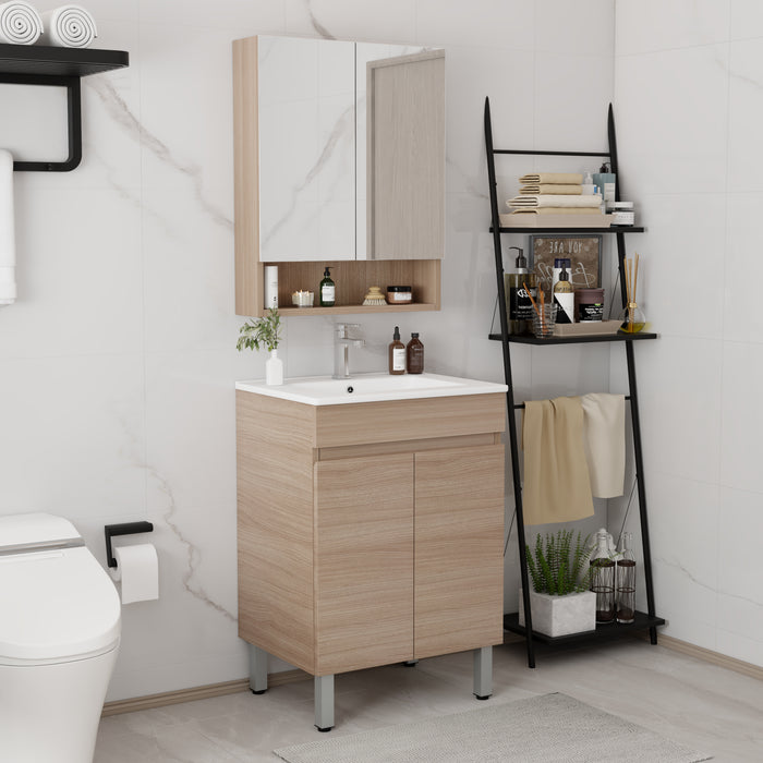 OAK-24-LG Bathroom Vanity With Ceramic Top