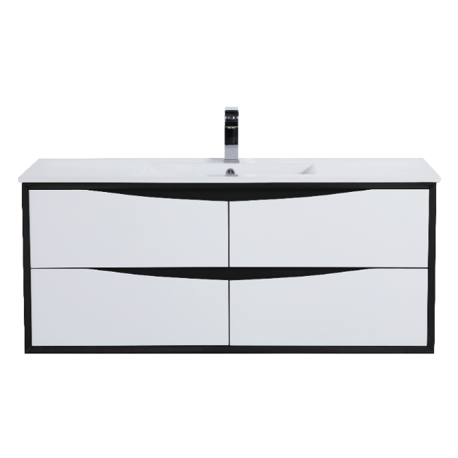 Single Bathroom Vanity with Ceramic Top 59" × 18-1/8" × 20-1/2"