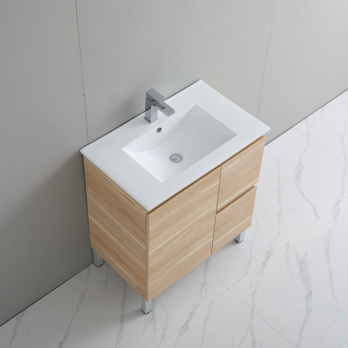 PVC Bathroom Vanity With Ceramic Top and Legs 29.5"x18"x34.6"