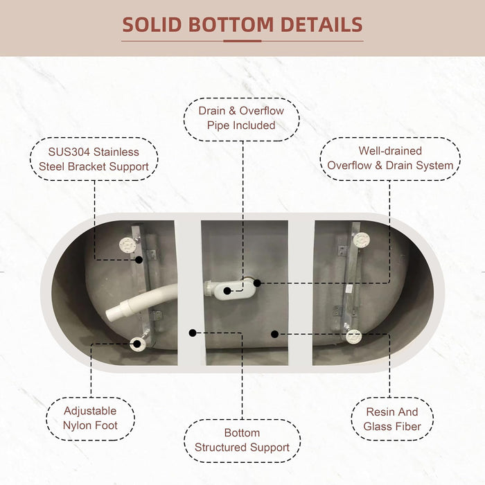 59/67 Inch Matte Black Freestanding Soaking Acrylic Bathtub with Overflow, cUPC Certified KBT-3W