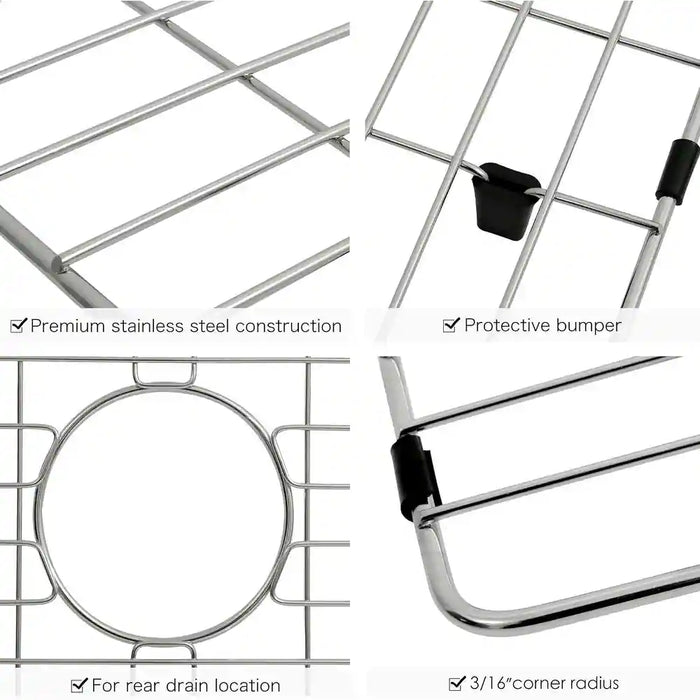 29*16 Stainless Steel Bottom Grid for Single Bowl Kitchen Sink, Centered Drain CF-G004
