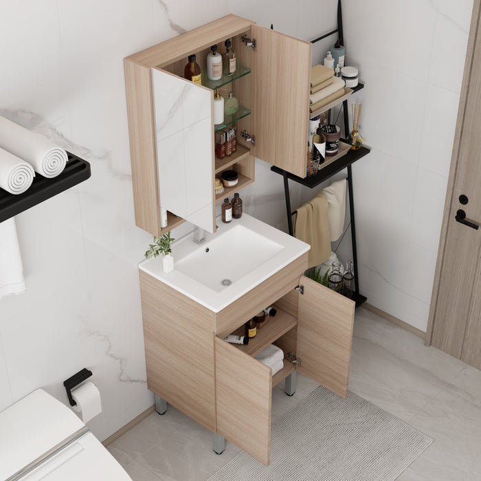 OAK-24-LG Bathroom Vanity With Ceramic Top