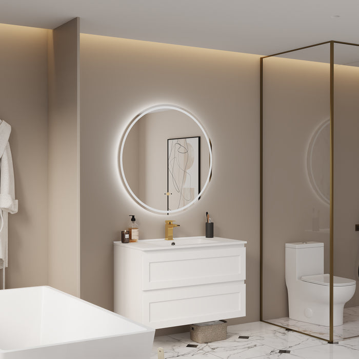 RWT36-1 LED Backlit Mirror ON/OFF+3CCT+Anti-Fog 36‘’*36‘’