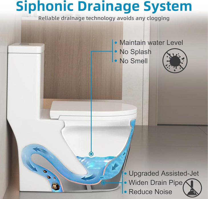 24 Inch One-piece toilet Siphon Flush Dual Flush 1.1/1.6 GPF 24*14-3/4*28-3/4 KDK-A14