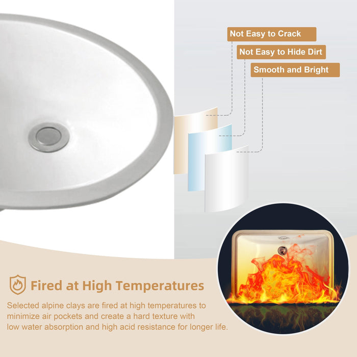 20 Inch Undermount Ceramic Rough Bathroom Sink KDK-B04