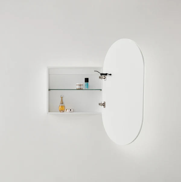 Lumero LED Mirror Shaving Cabinet – Dimmable 6000K Light, Soft-Close, Matte Black / White, Losv450mm 450*900*155mm