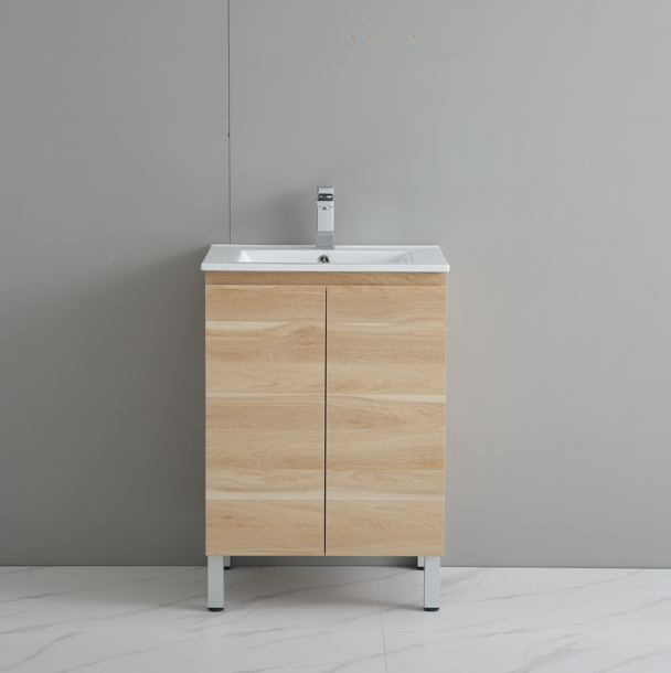 PVC Bathroom Vanity With Ceramic Top and Legs 23.6"x18"x34.6"