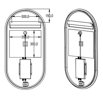 Ovian LED Backlit Mirror – Touch-Free Control, Anti-Fog, 3 Light, Copper-Free, 450×900 / 600×1000mm VOFM4590/60100