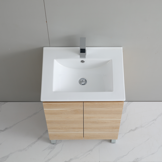 PVC Bathroom Vanity With Ceramic Top and Legs 23.6"x18"x34.6"